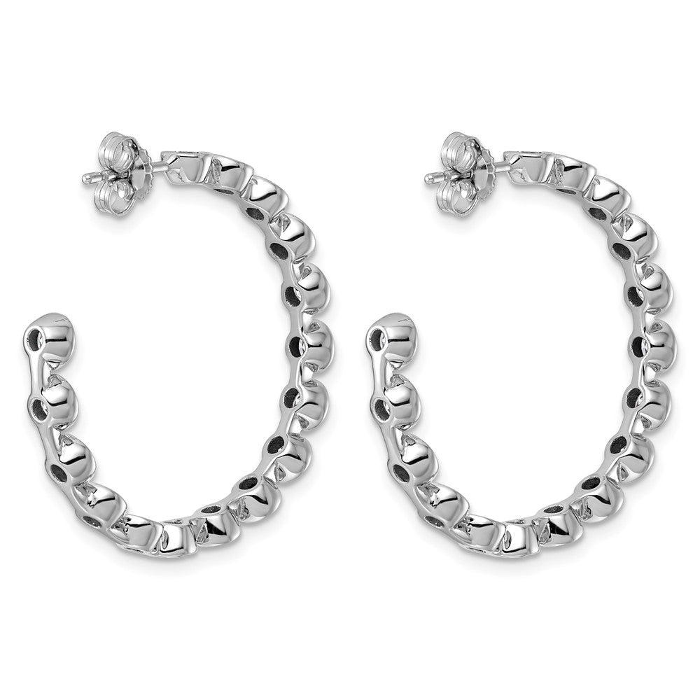 14kw 3 1/2ct Lab Grown Dia VS+ F+ Post Round Comp Hoop Earrings