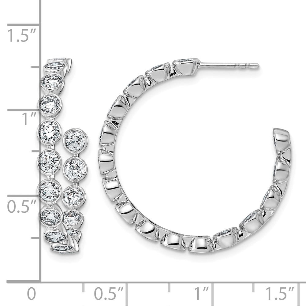 14kw 3 1/2ct Lab Grown Dia VS+ F+ Post Round Comp Hoop Earrings