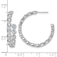 14kw 3 1/2ct Lab Grown Dia VS+ F+ Post Round Comp Hoop Earrings