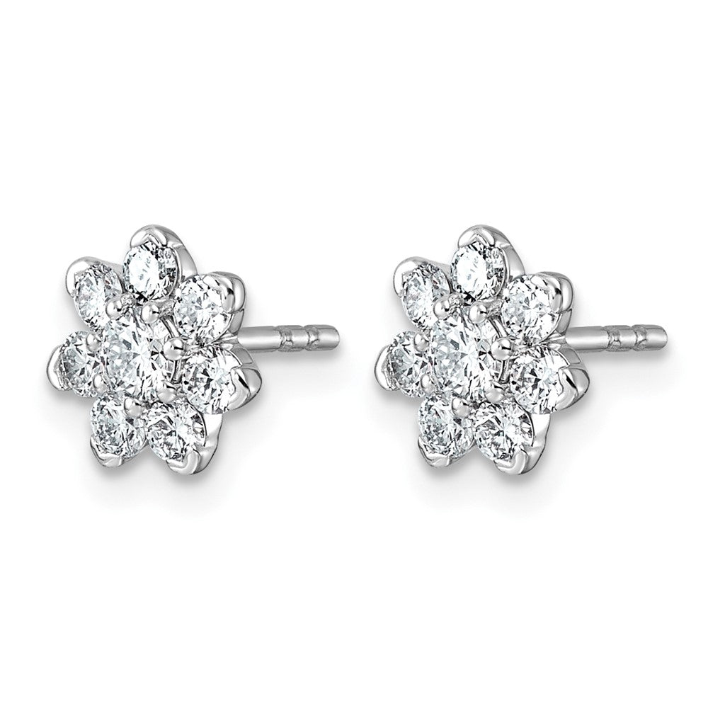 14kw 3/4ct Lab Grown Diamond VS+ F+ Post Floral Complete Earrings