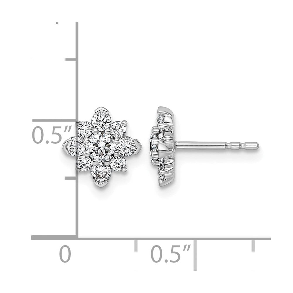 14kw 3/4ct Lab Grown Diamond VS+ F+ Post Floral Complete Earrings