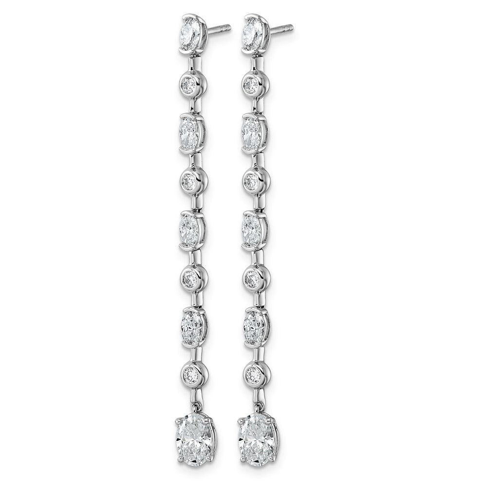 14kw 2 3/8ct LabGrown Dia VS+ F+ Post Oval/Round Comp Drop Earrings