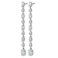 14kw 2 3/8ct LabGrown Dia VS+ F+ Post Oval/Round Comp Drop Earrings