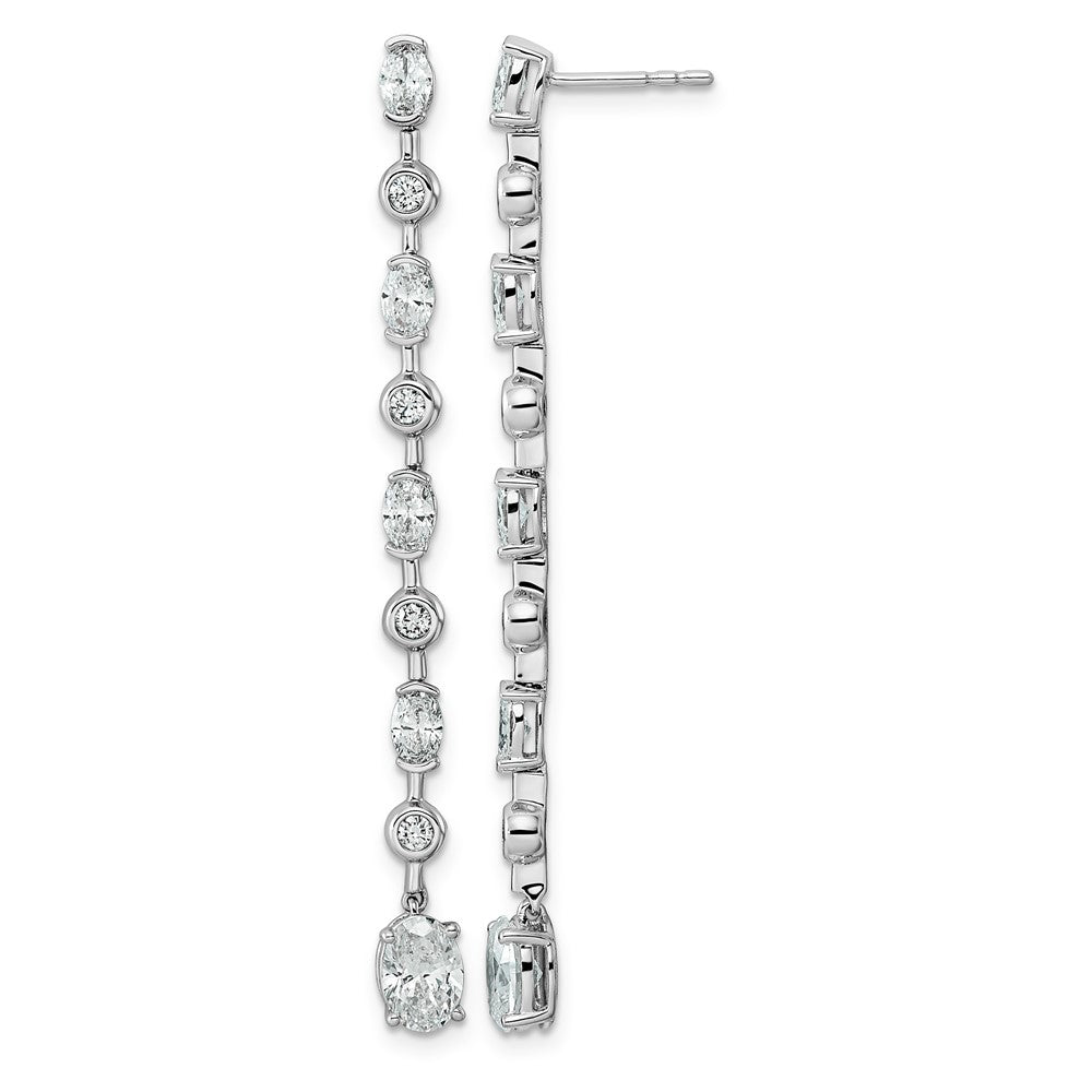 14kw 2 3/8ct LabGrown Dia VS+ F+ Post Oval/Round Comp Drop Earrings