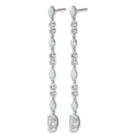14kw 2ct Lab Grown Dia VS+ F+ Post Oval/Round Comp Drop Earrings