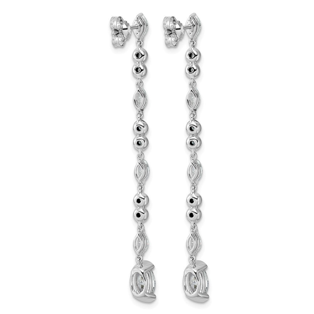 14kw 2ct Lab Grown Dia VS+ F+ Post Oval/Round Comp Drop Earrings