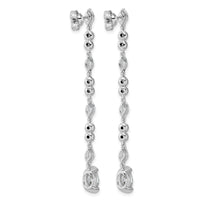 14kw 2ct Lab Grown Dia VS+ F+ Post Oval/Round Comp Drop Earrings