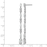 14kw 2ct Lab Grown Dia VS+ F+ Post Oval/Round Comp Drop Earrings