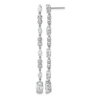 14kw 2ct Lab Grown Dia VS+ F+ Post Oval/Round Comp Drop Earrings