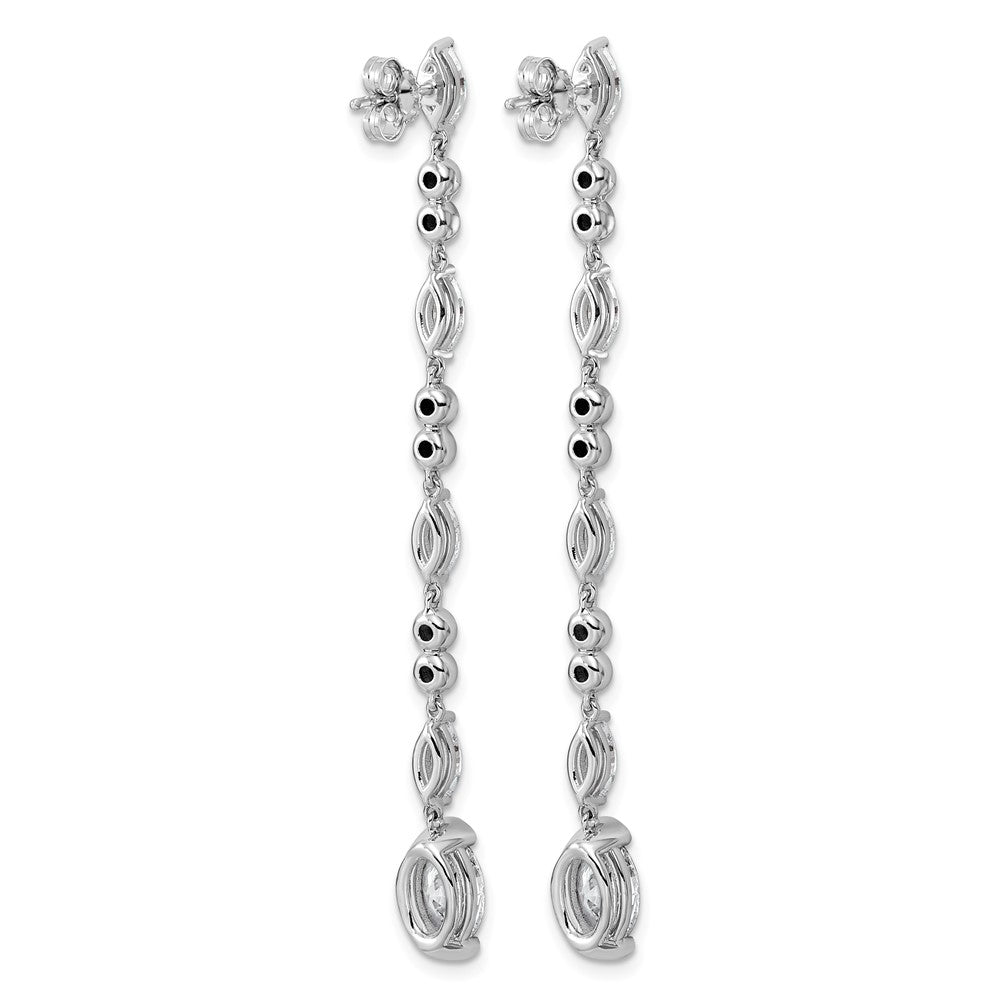 14kw 3 5/8ct Cert Oval LabGrown Dia VS+ F+ Post Comp Drop Earrings