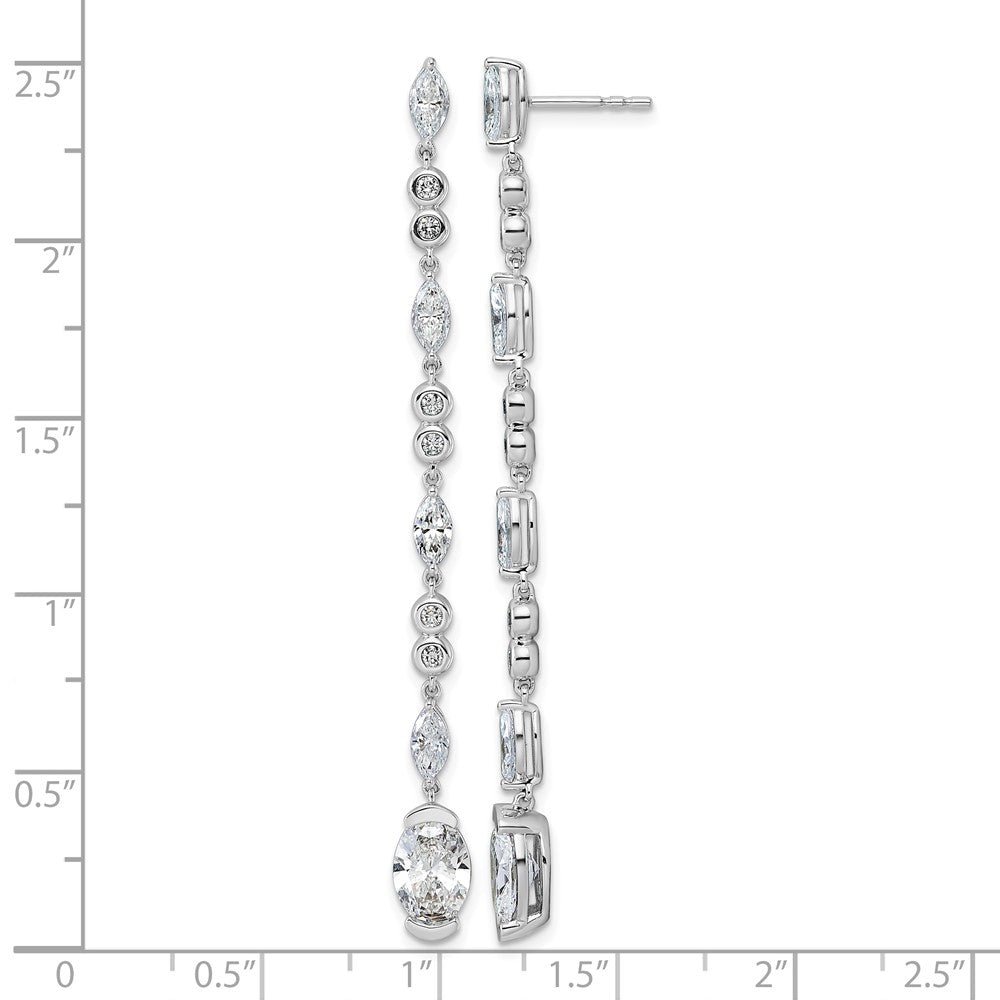 14kw 3 5/8ct Cert Oval LabGrown Dia VS+ F+ Post Comp Drop Earrings