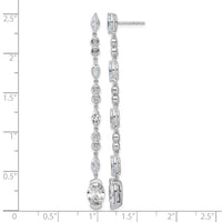 14kw 3 5/8ct Cert Oval LabGrown Dia VS+ F+ Post Comp Drop Earrings