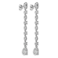 14kw 3 1/2ct Cert Pear Center LabGrown Dia VS+ F+ Post Comp Drop Earrings