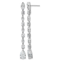14kw 3 1/2ct Cert Pear Center LabGrown Dia VS+ F+ Post Comp Drop Earrings