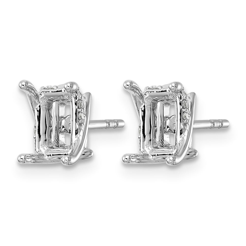 14kw 1/15ct Emerald Center Lab Grown Dia VS+ F+ Semi-mount Twist Earrings