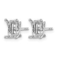 14kw 1/15ct Emerald Center Lab Grown Dia VS+ F+ Semi-mount Twist Earrings
