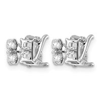 14kw 1/15ct Emerald Center Lab Grown Dia VS+ F+ Semi-mount Twist Earrings
