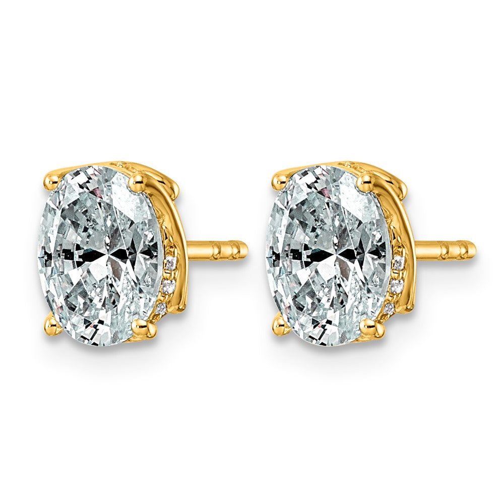14ky 2ct Oval Center Lab Grown Diamond VS+ F+ Complete Twist Earrings