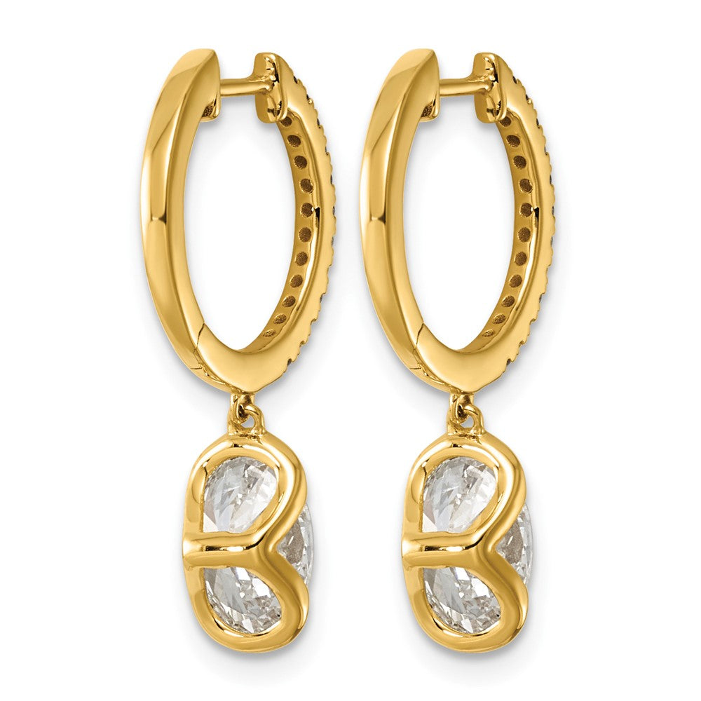 14ky Oval Lab Grown Diamond VS+ F+ Hoop Dangle Earrings