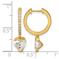 14ky Heart Lab Grown Diamond VS+ F+ Hoop Dangle Earrings