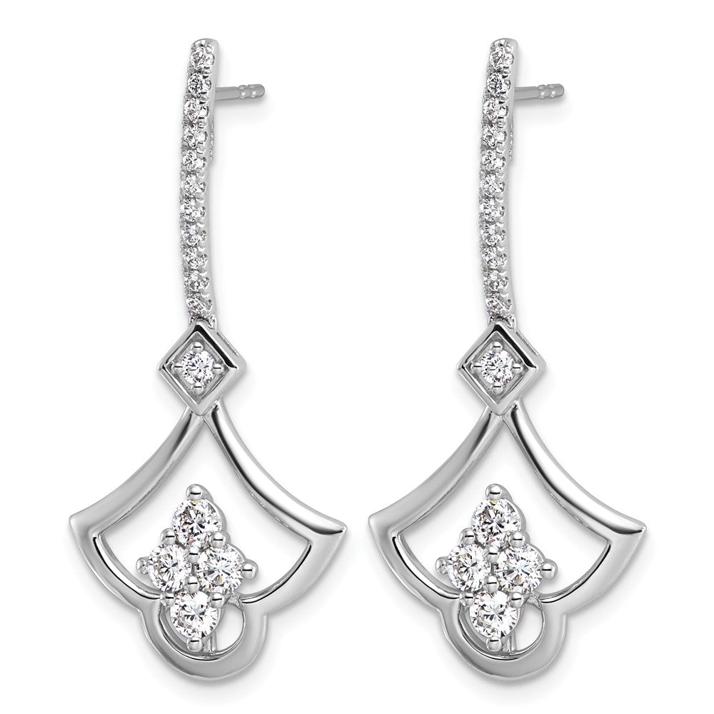 14kw Lab Grown Diamond VS+ F+ Post Dangle Earrings