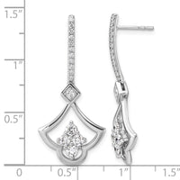 14kw Lab Grown Diamond VS+ F+ Post Dangle Earrings