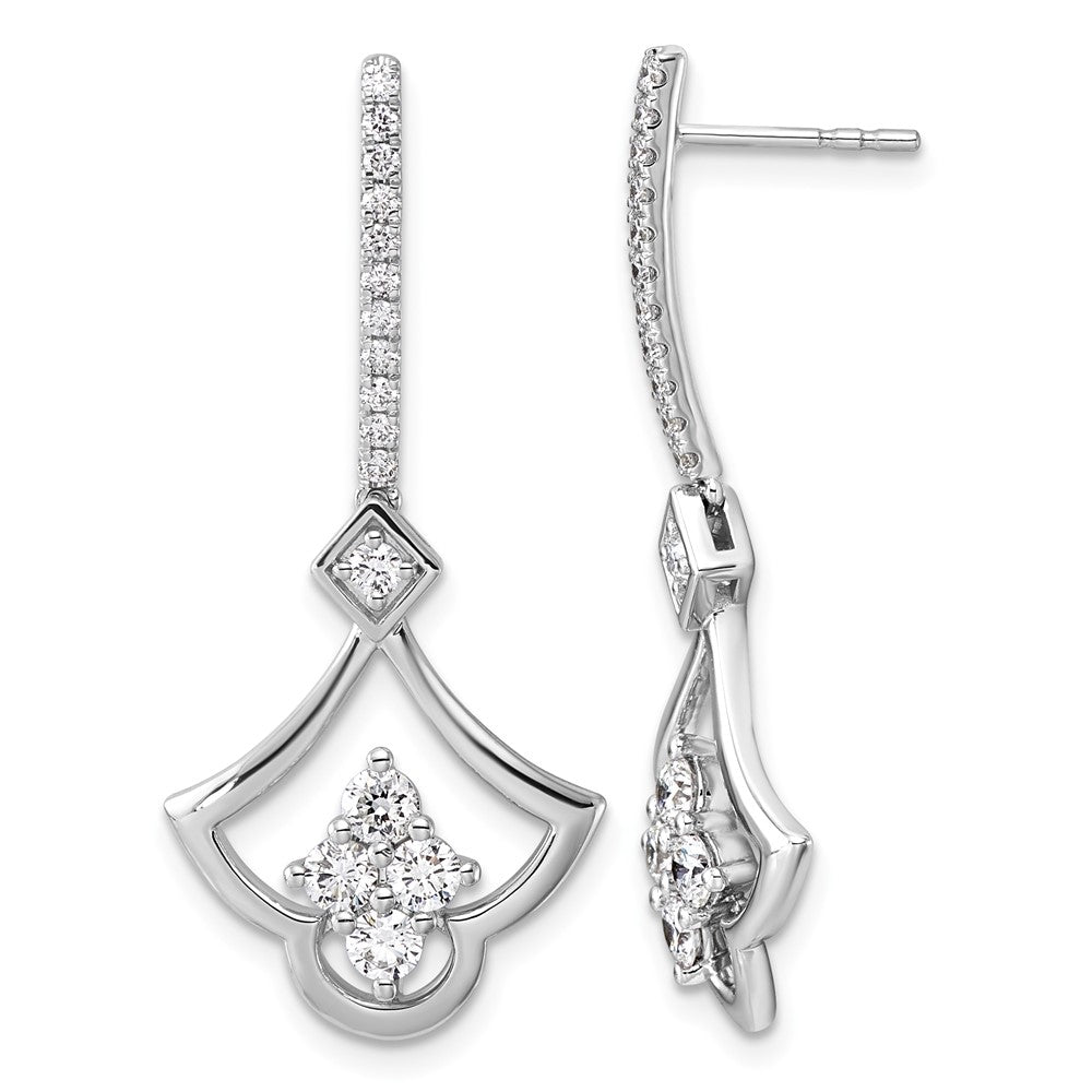 14kw Lab Grown Diamond VS+ F+ Post Dangle Earrings