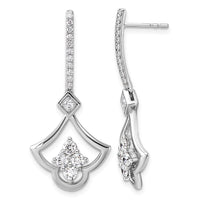 14kw Lab Grown Diamond VS+ F+ Post Dangle Earrings