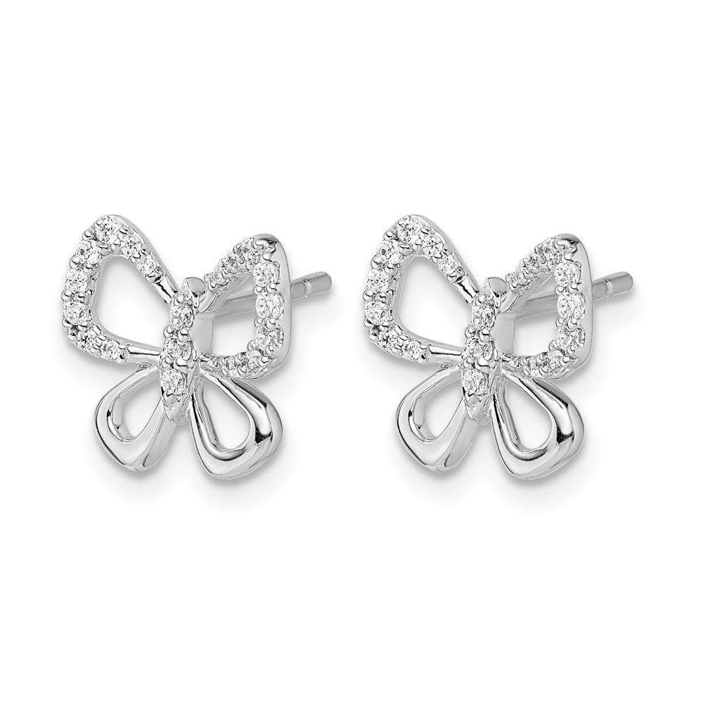 14kw 1/6ct Lab Grown Diamond VS/SI+ G+ Comp Butterfly Post Earrings