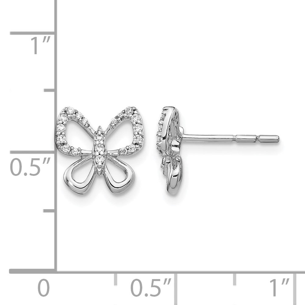 14kw 1/6ct Lab Grown Diamond VS/SI+ G+ Comp Butterfly Post Earrings