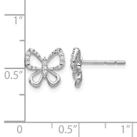 14kw 1/6ct Lab Grown Diamond VS/SI+ G+ Comp Butterfly Post Earrings