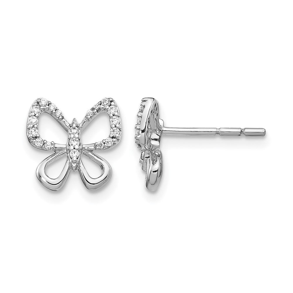 14kw 1/6ct Lab Grown Diamond VS/SI+ G+ Comp Butterfly Post Earrings