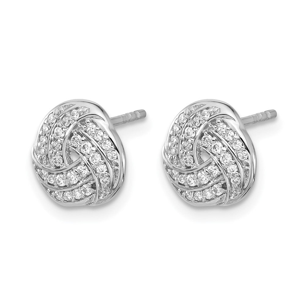 14k White Gold 1/4 ct Lab Grown Diamond VS/SI+ G+ Love Knot Post Earrings