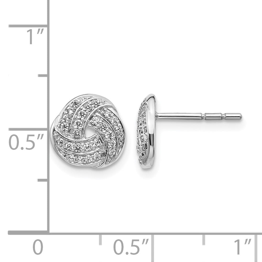 14k White Gold 1/4 ct Lab Grown Diamond VS/SI+ G+ Love Knot Post Earrings