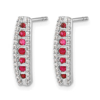 14k White Gold 1/3 ct Lab Grown Diamond VS/SI+ G+ & Cr Ruby Post Earrings