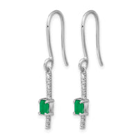 14k White Gold 1/8 ct Lab Grown Diamond VS/SI+ G+ & Cr Emerald Earrings