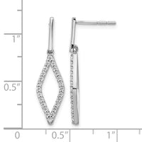 14kw 1/2ct Lab Grown Diamond VS/SI+ G+ Comp Dangle Post Earrings