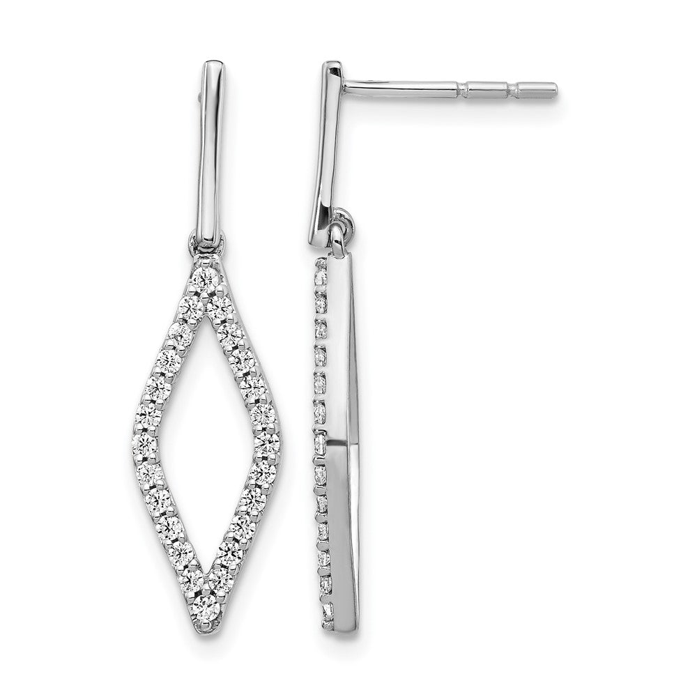 14kw 1/2ct Lab Grown Diamond VS/SI+ G+ Comp Dangle Post Earrings