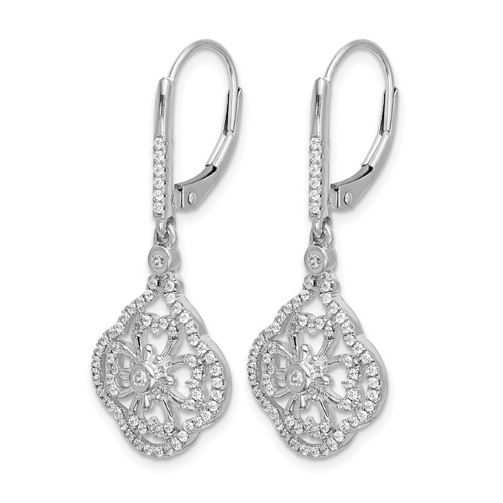 14kw 1/2ct Lab Grown Dia VS/SI+ G+ Comp Fashion Leverback Earrings