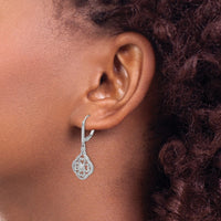 14kw 1/2ct Lab Grown Dia VS/SI+ G+ Comp Fashion Leverback Earrings