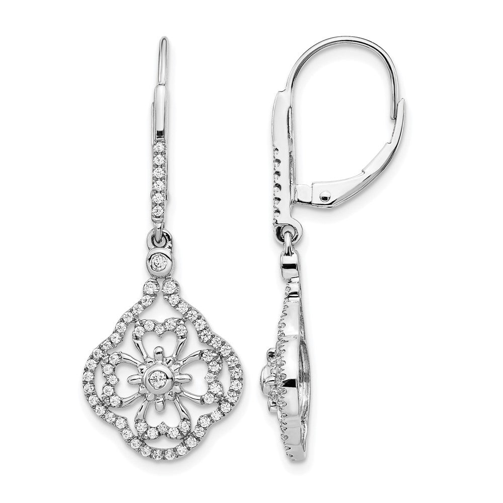 14kw 1/2ct Lab Grown Dia VS/SI+ G+ Comp Fashion Leverback Earrings
