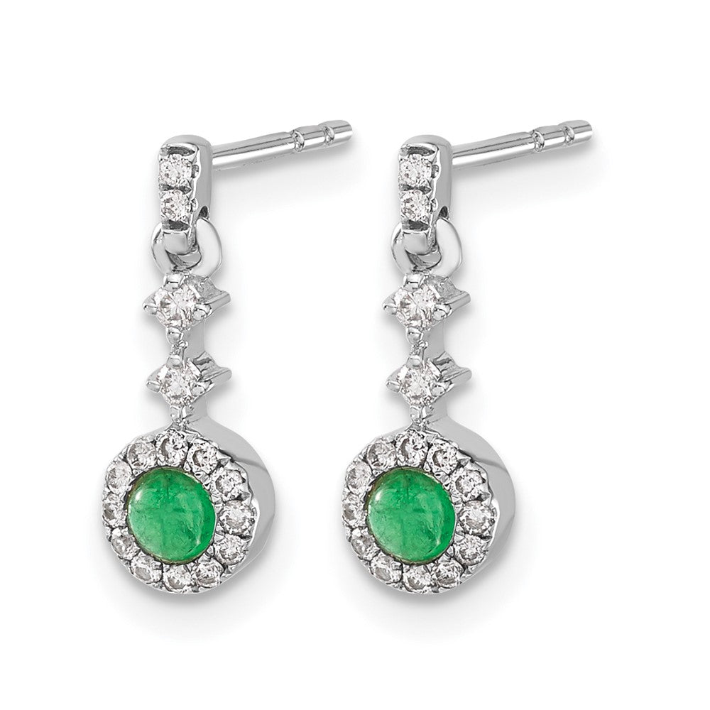 14k White Gold 1/6 ct Lab Grown Dia VS/SI+ G+ & Cr Em Dangle Post Earrings