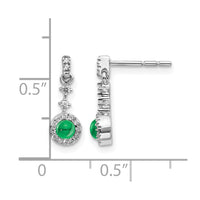 14k White Gold 1/6 ct Lab Grown Dia VS/SI+ G+ & Cr Em Dangle Post Earrings