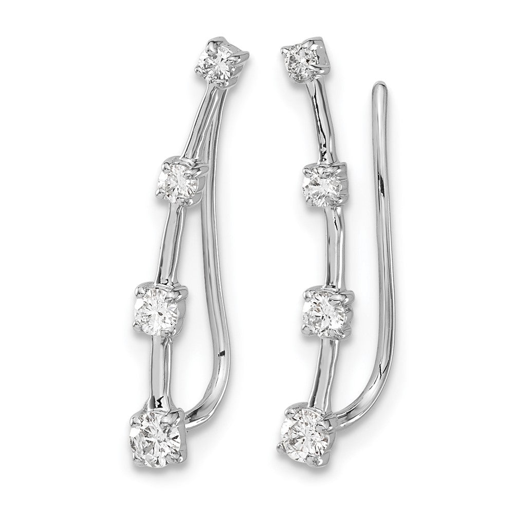 14k White Gold 1/3 ct Lab Grown Diamond VS/SI+ G+ Complete Ear Climber