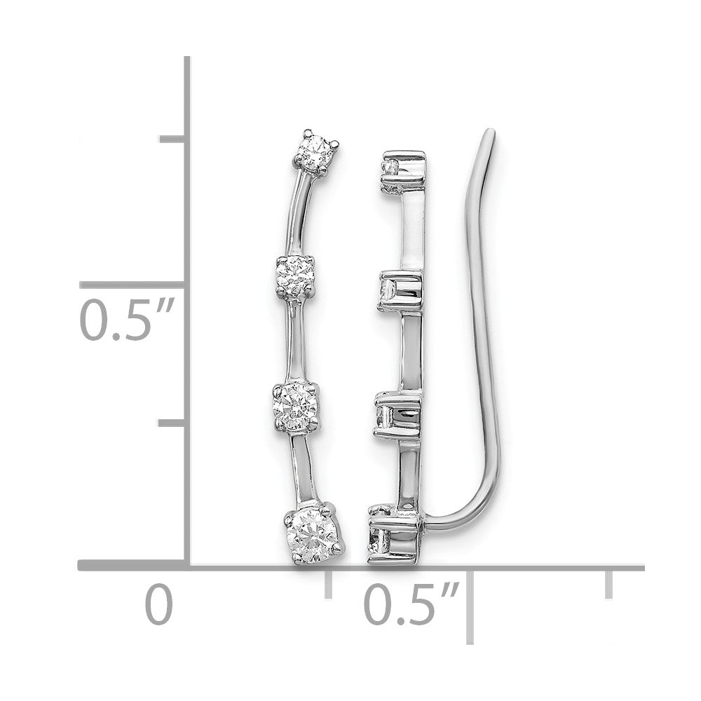 14k White Gold 1/3 ct Lab Grown Diamond VS/SI+ G+ Complete Ear Climber