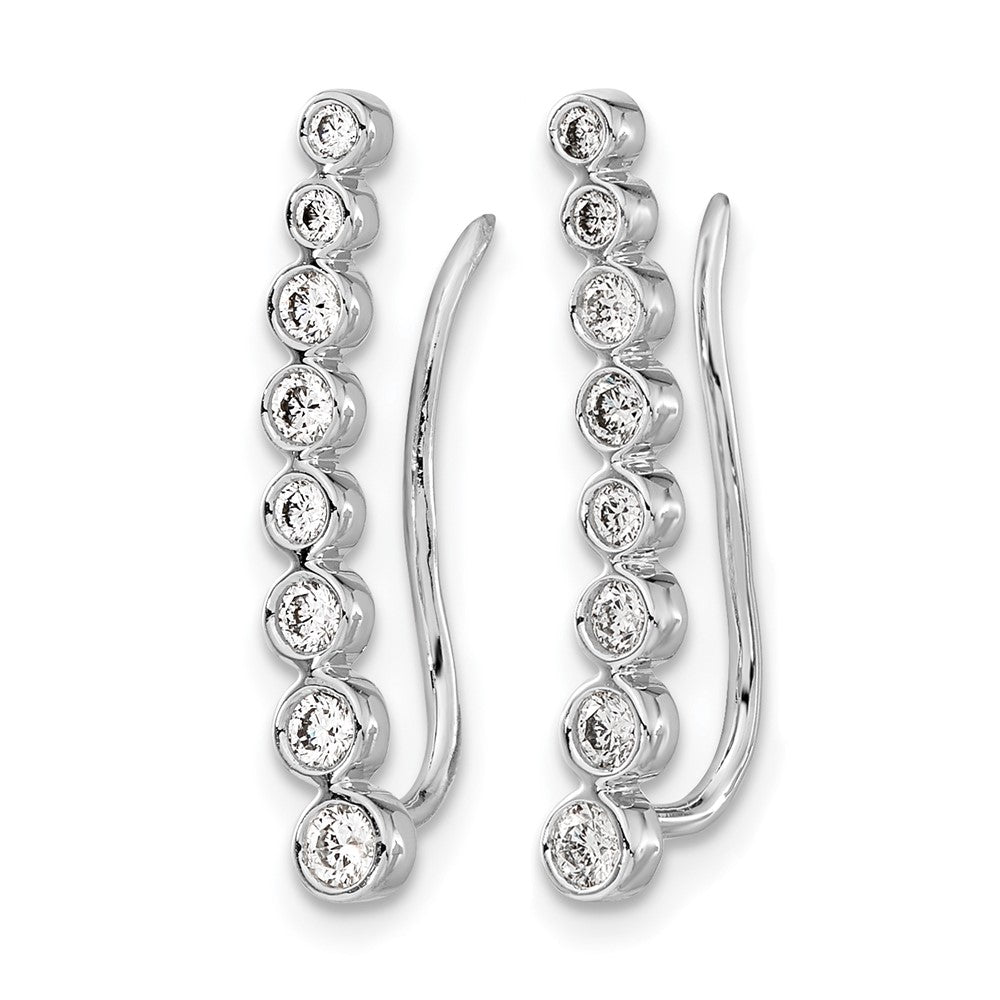 14k White Gold 3/8 ct Lab Grown Diamond VS/SI+ G+ Complete Ear Climber