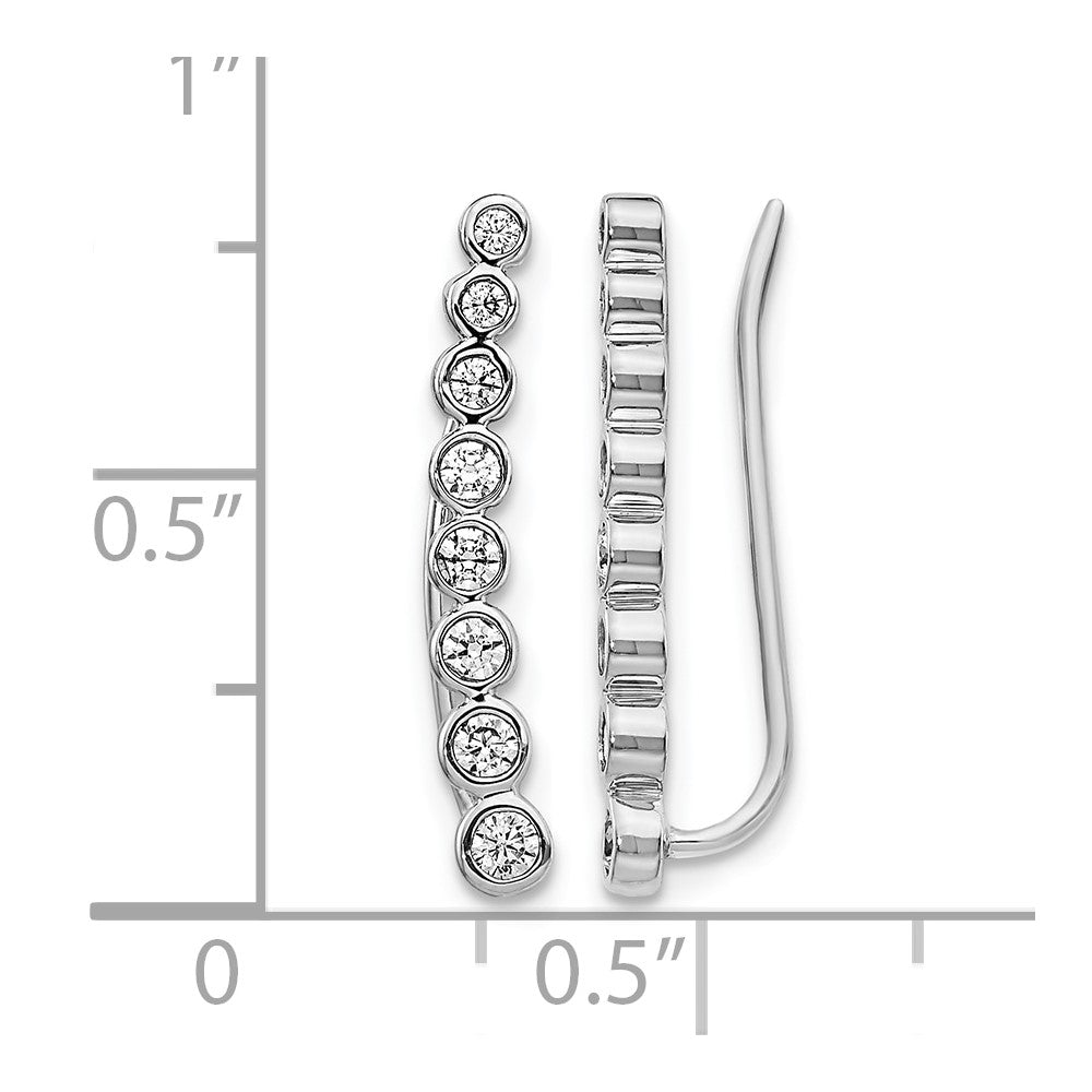 14k White Gold 3/8 ct Lab Grown Diamond VS/SI+ G+ Complete Ear Climber