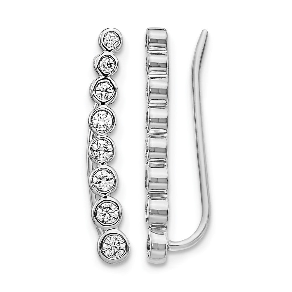 14k White Gold 3/8 ct Lab Grown Diamond VS/SI+ G+ Complete Ear Climber