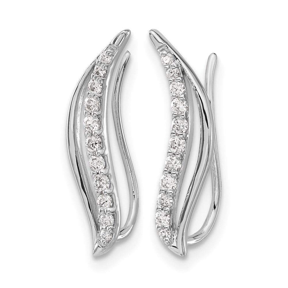 14k White Gold 1/4 ct Lab Grown Diamond VS/SI+ G+ Complete Ear Climber
