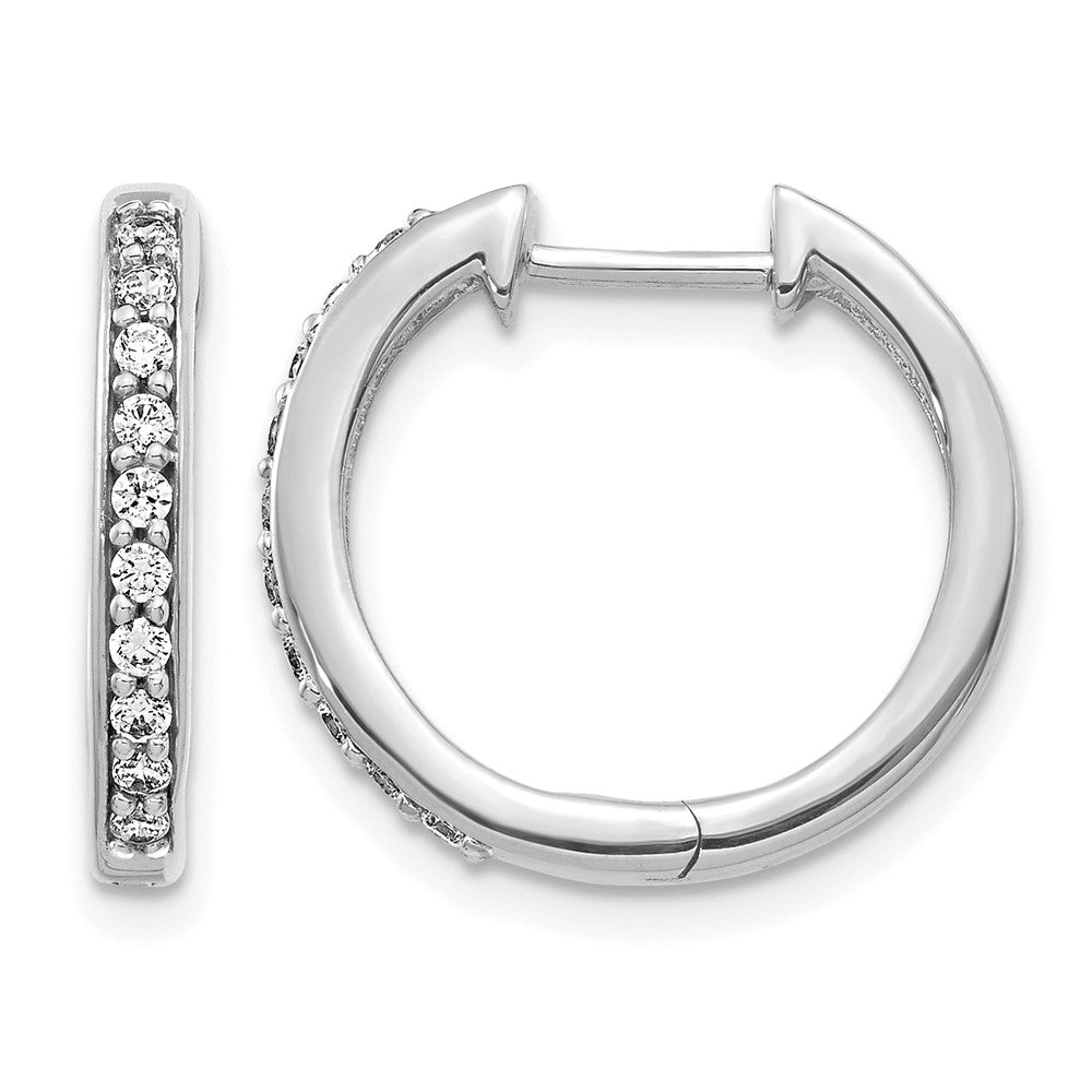 14kw 1/4ct Lab Grown Diamond VS/SI+ G+ Comp Hinged Hoop Earrings